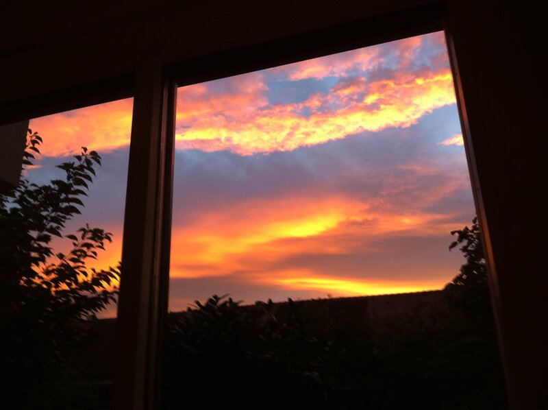 Sunset Through Window — Orange, Dramatic, Photograph