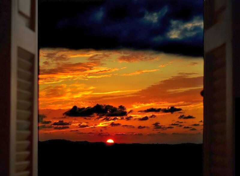 Sunset Through Window — Orange, Dramatic