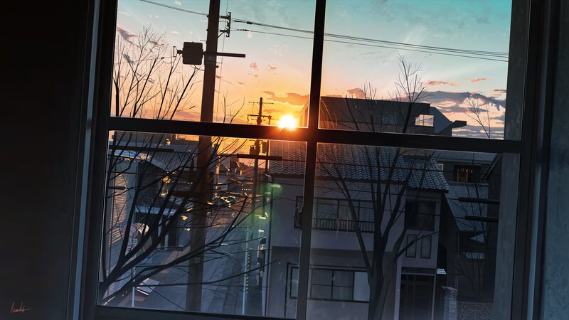 Sunset Through Window — Orange, Serene