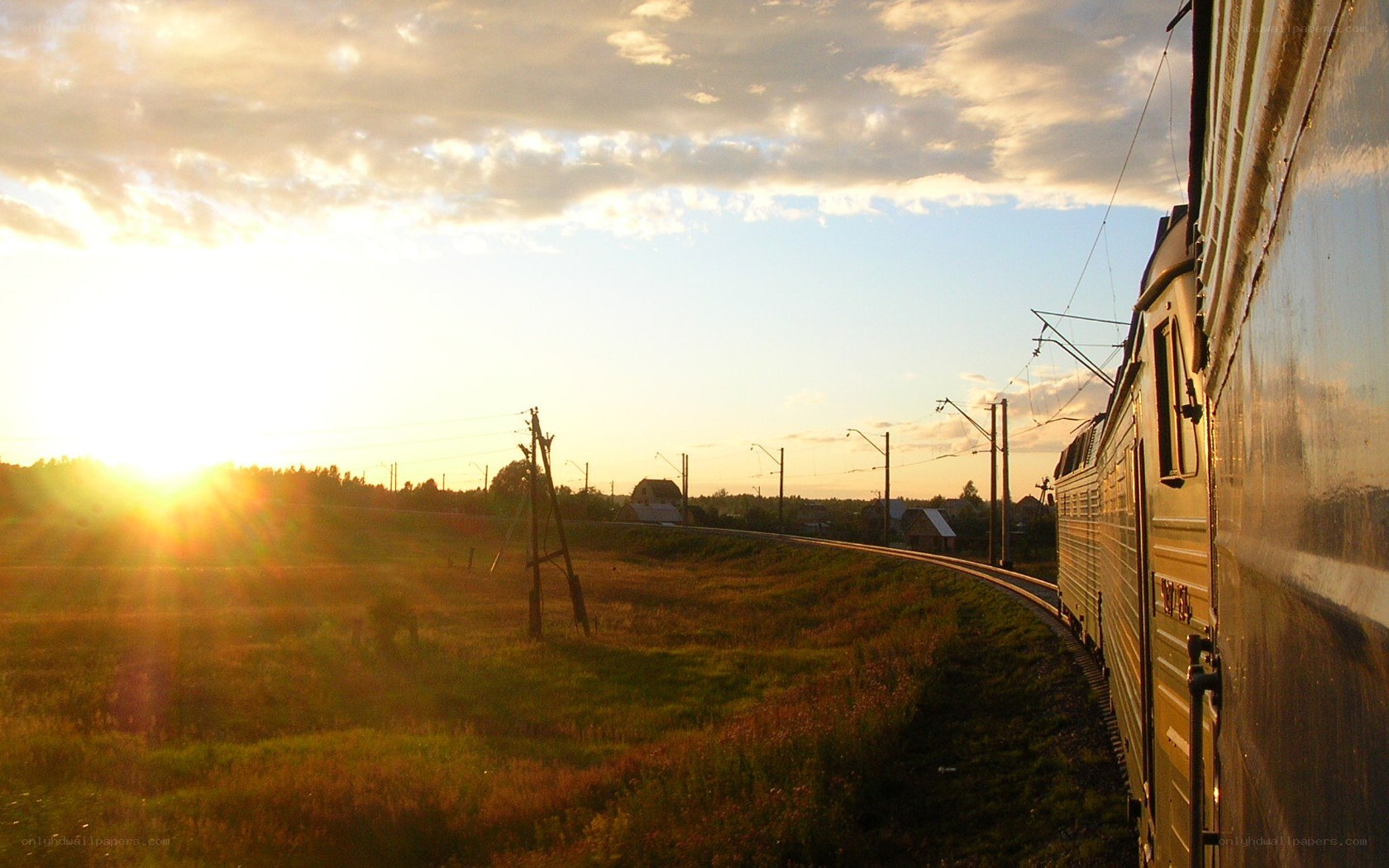 Sunset train journey