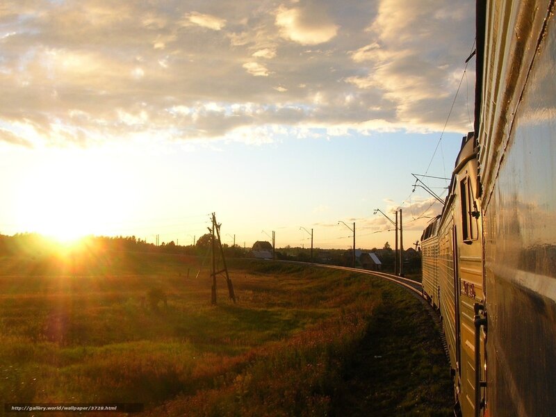 Sunset train journey