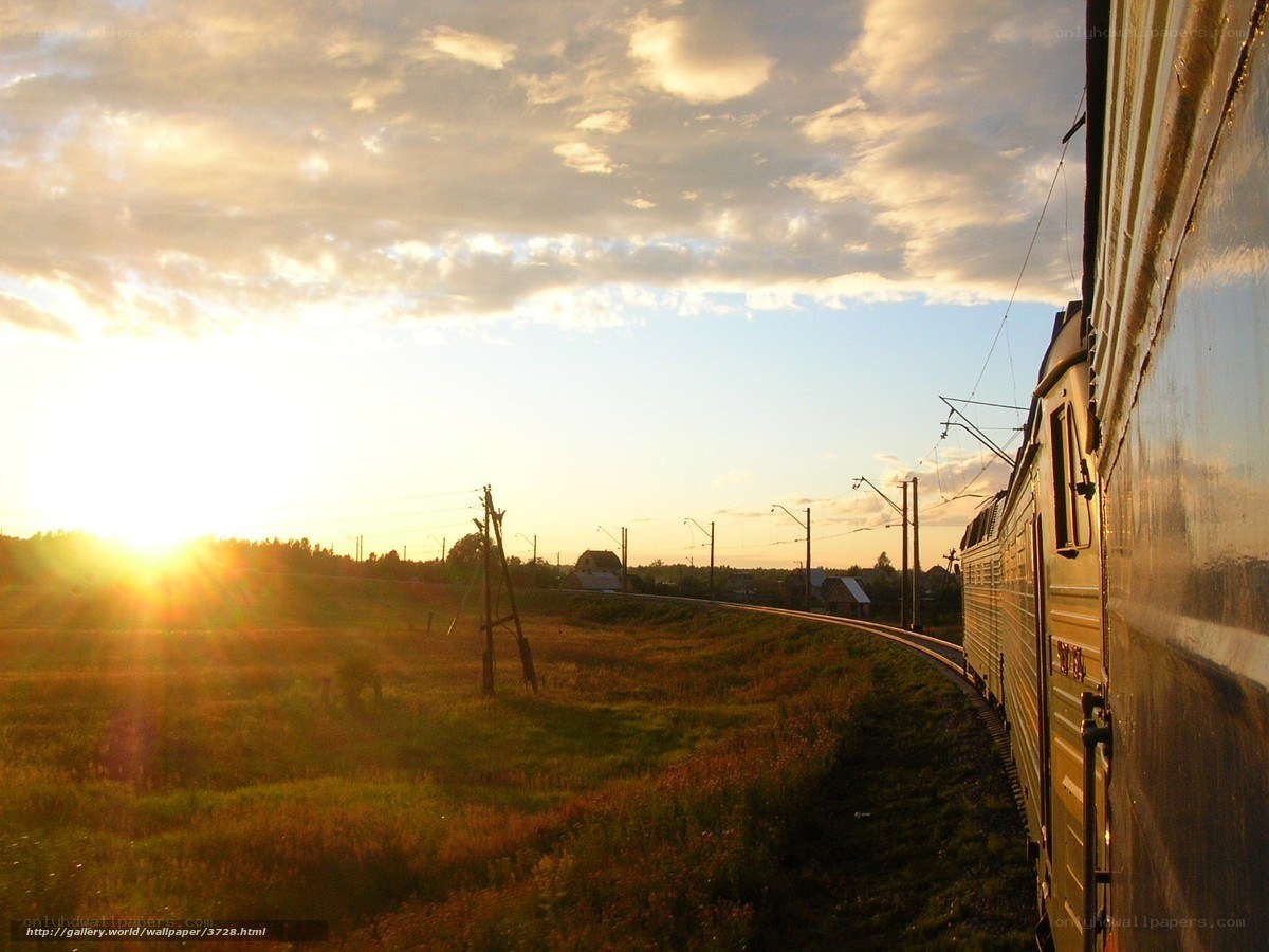 Sunset train journey
