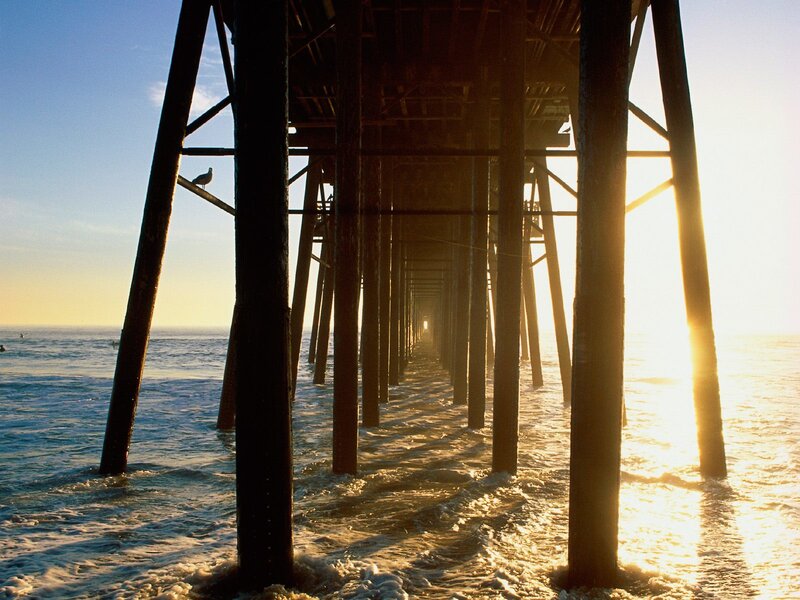 Sunset under a pier