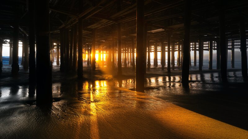 Sunset under Pier — Gold