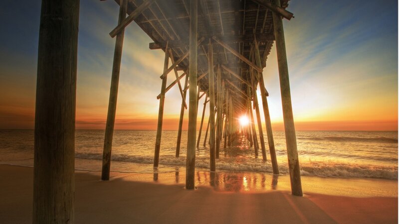 Sunset under Pier — Orange, Serene