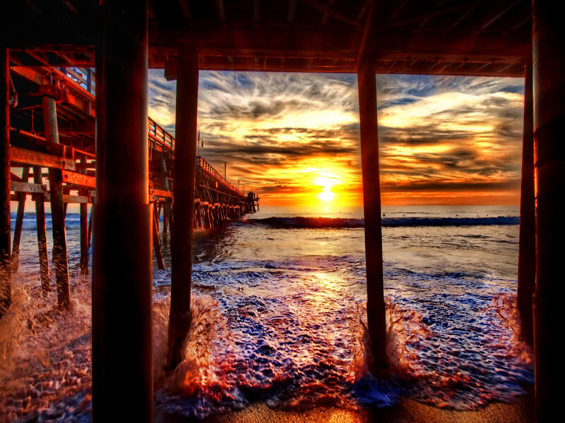 Sunset under Pier — Orange