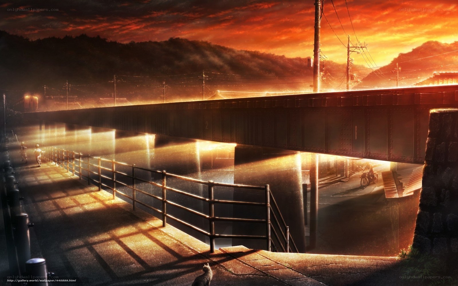 Sunset under the bridge