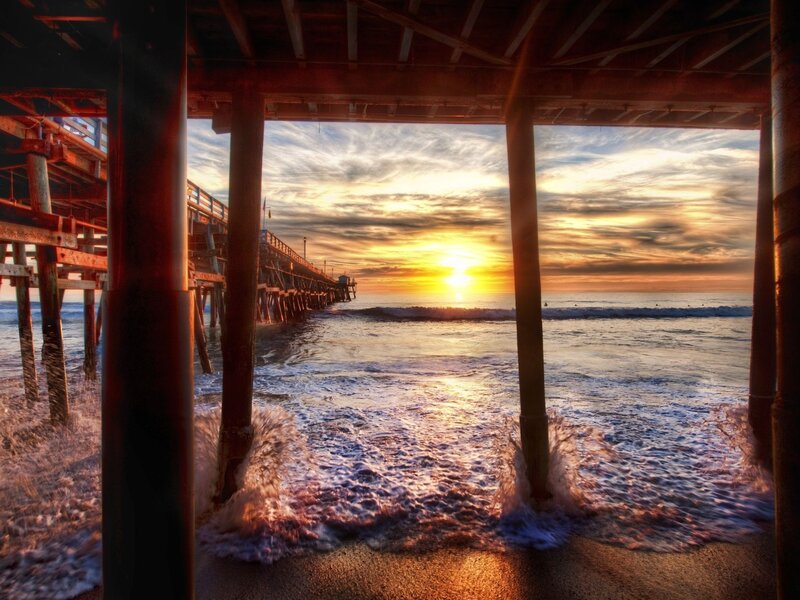 Sunset under the pier