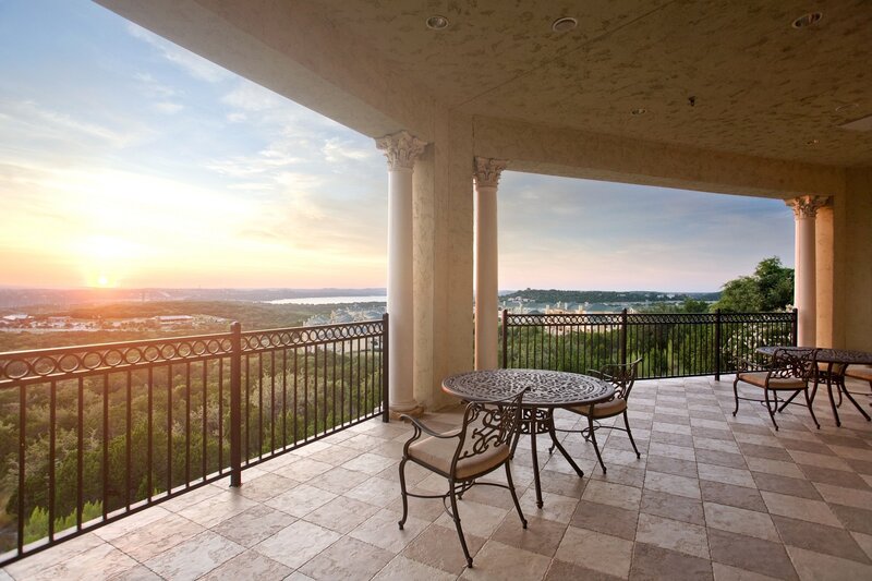 Sunset view from a balcony