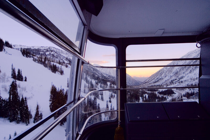 Sunset view from a gondola