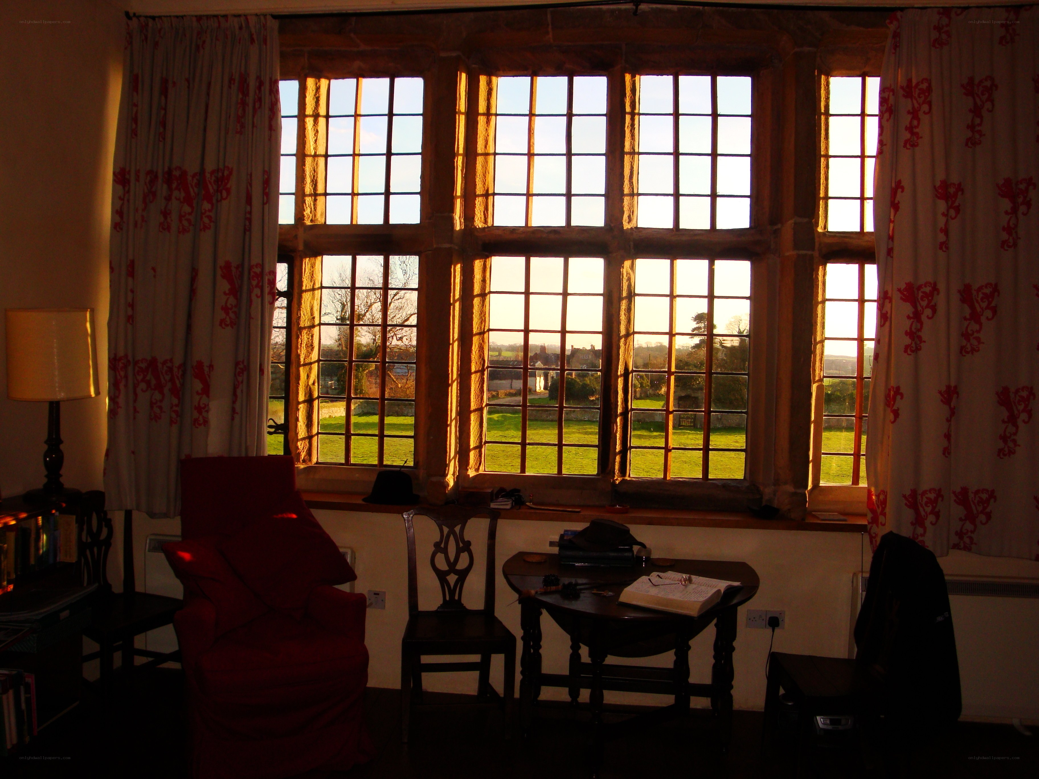 Sunset view from a historic room