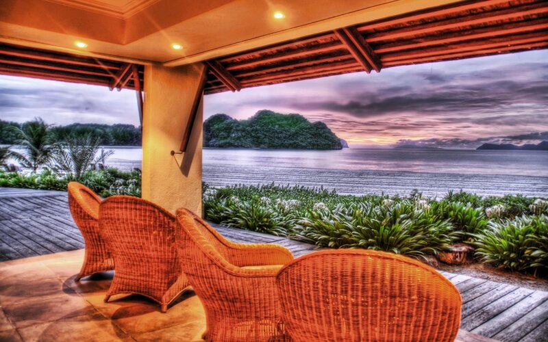 Sunset view from resort patio