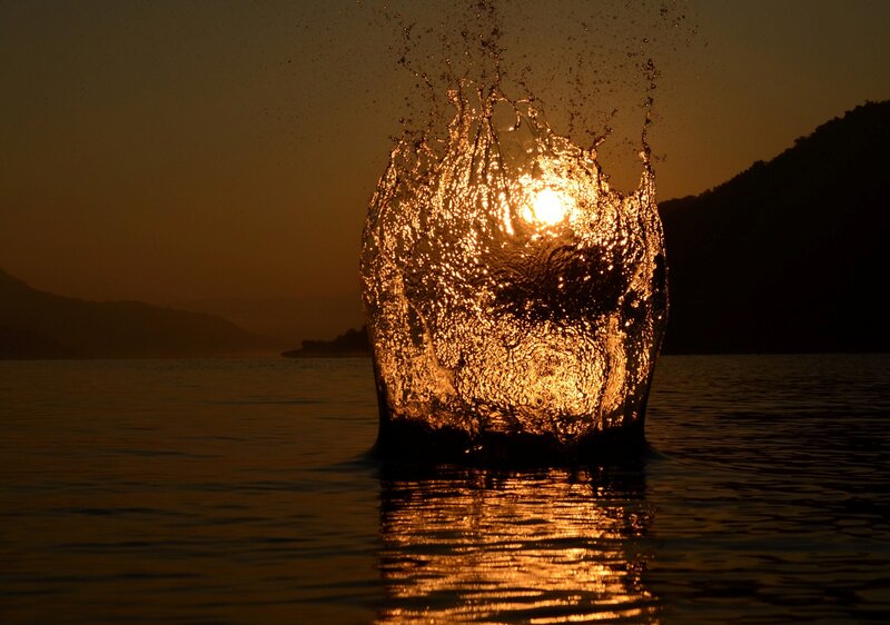 Sunset Water Splash