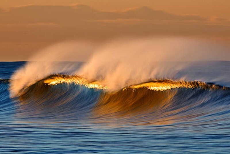 Sunset wave at sea