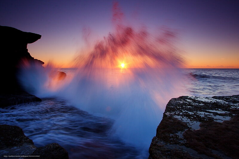Sunset wave explosion