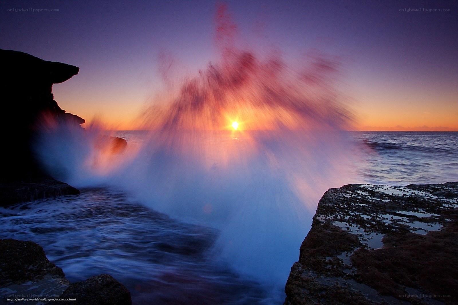 Sunset wave explosion
