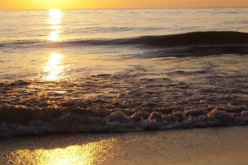 Sunset waves at the beach