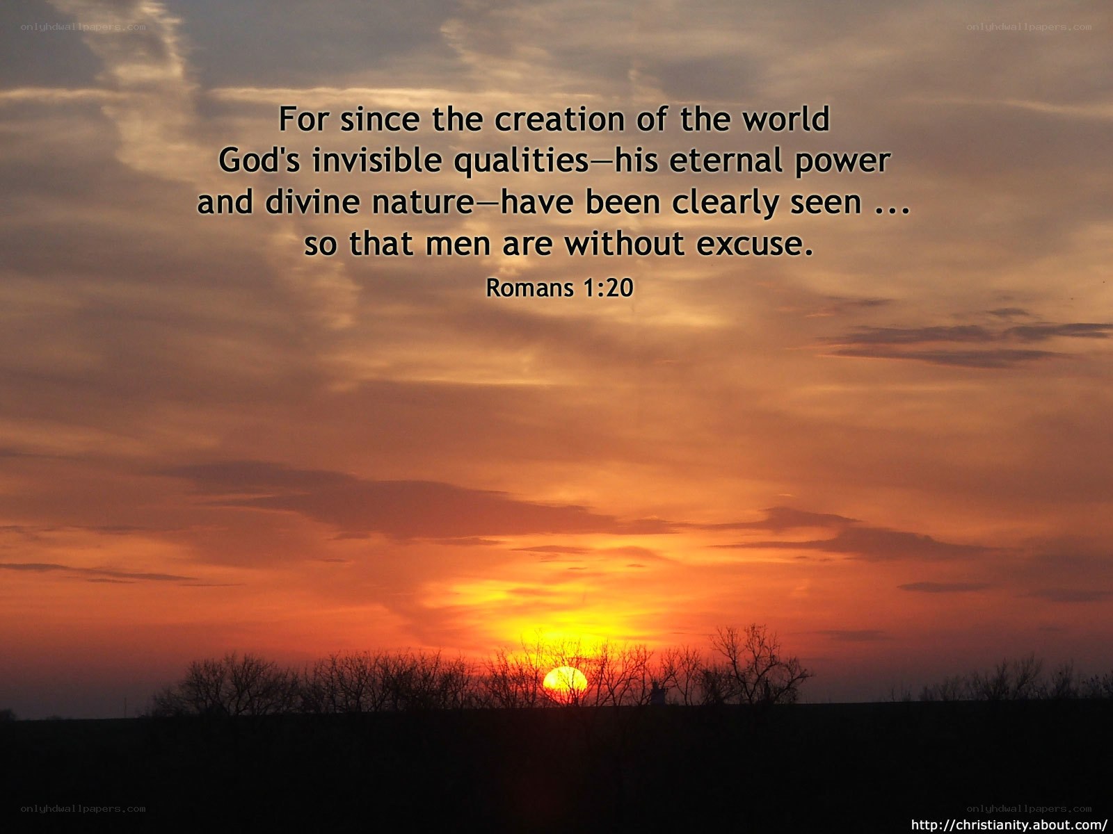 Sunset with Bible verse