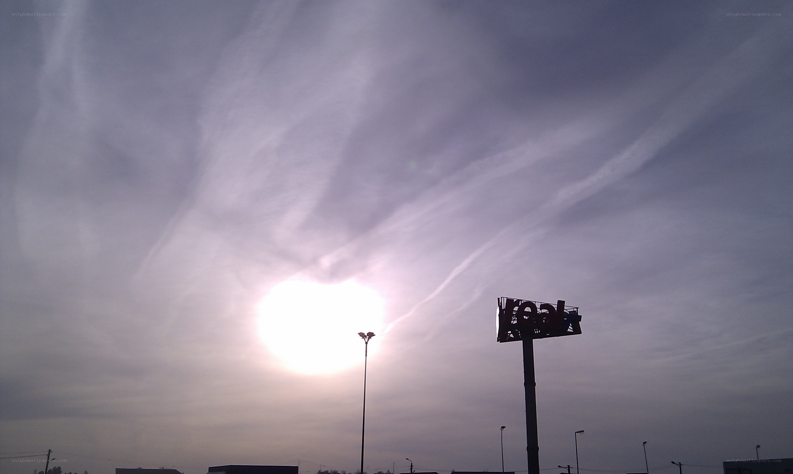 Sunset with billboards