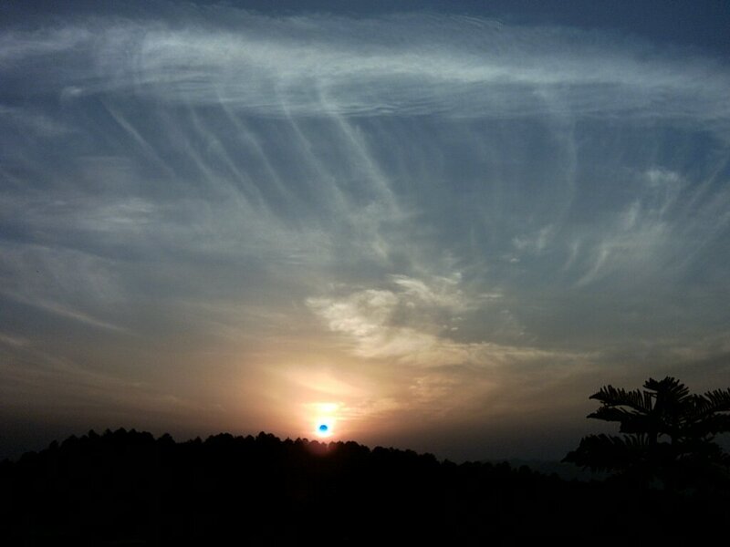 Sunset with cirrus clouds