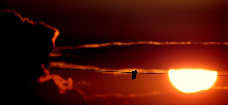 Sunset with clothespin silhouette