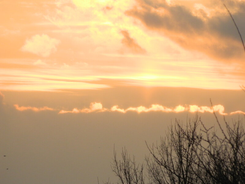 Sunset with Clouds — Orange, Serene