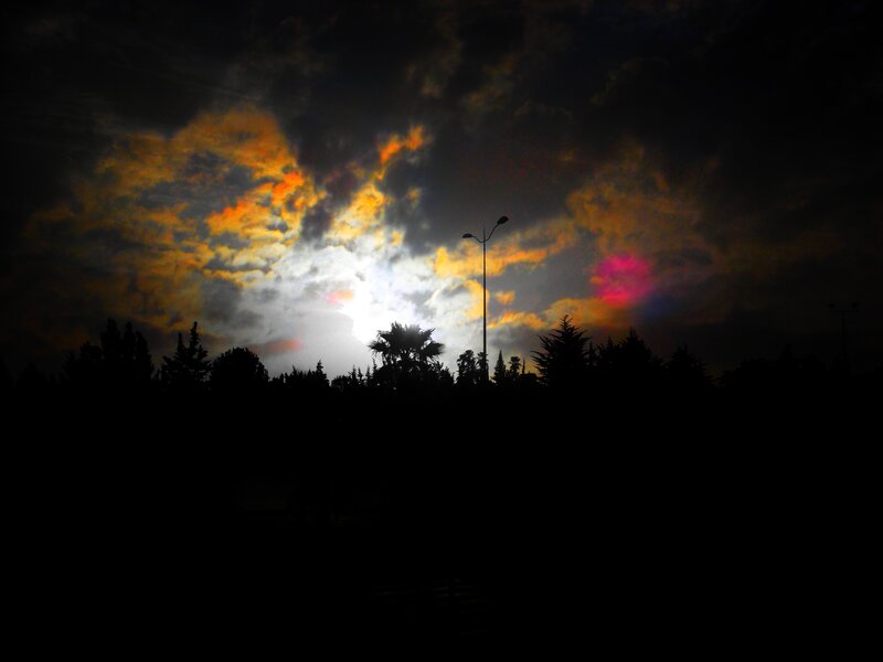 Sunset with colorful clouds