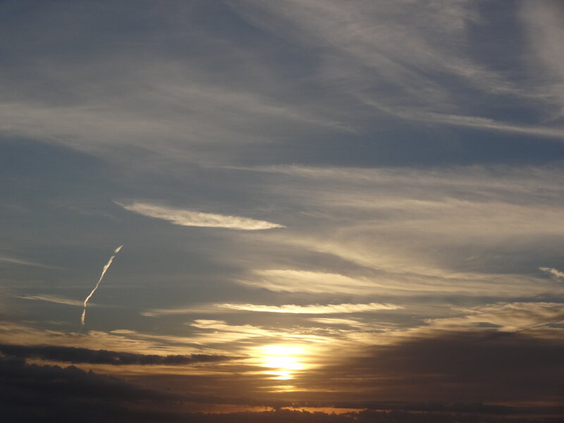 Sunset with Contrail — Gold