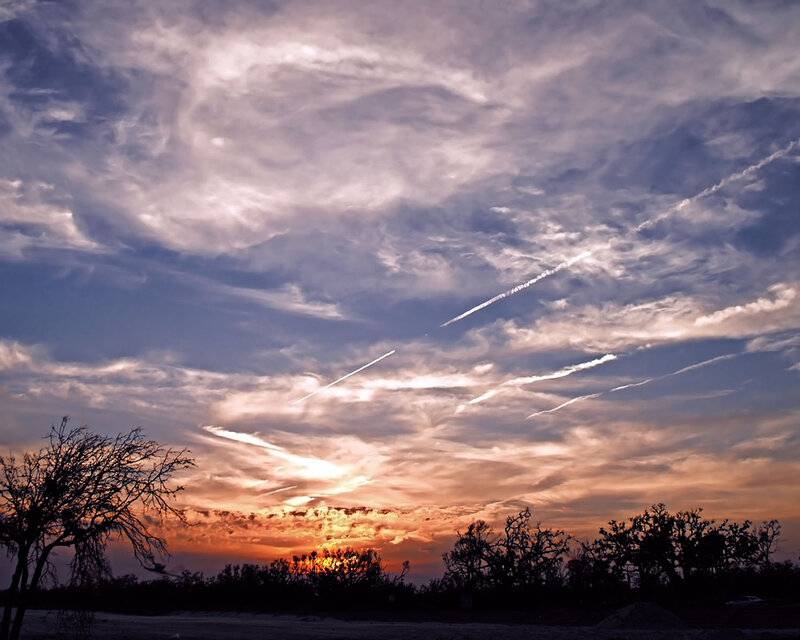 Sunset with Contrails — Orange