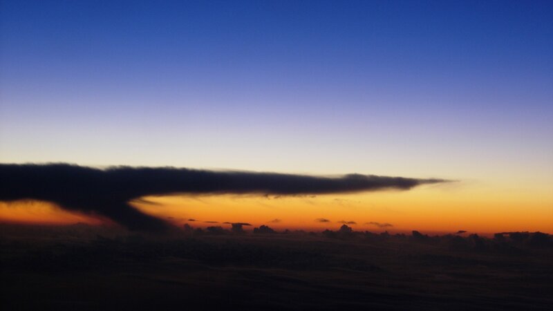 sunset with dark cloud