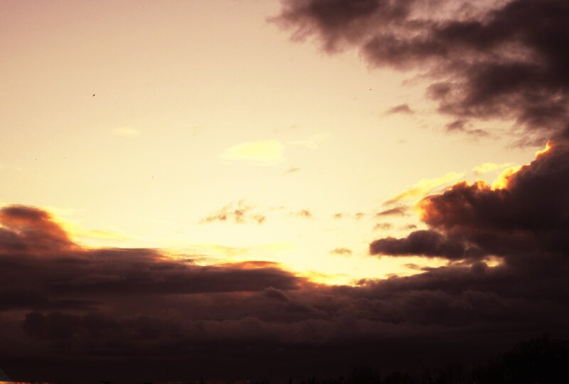 sunset with dark clouds