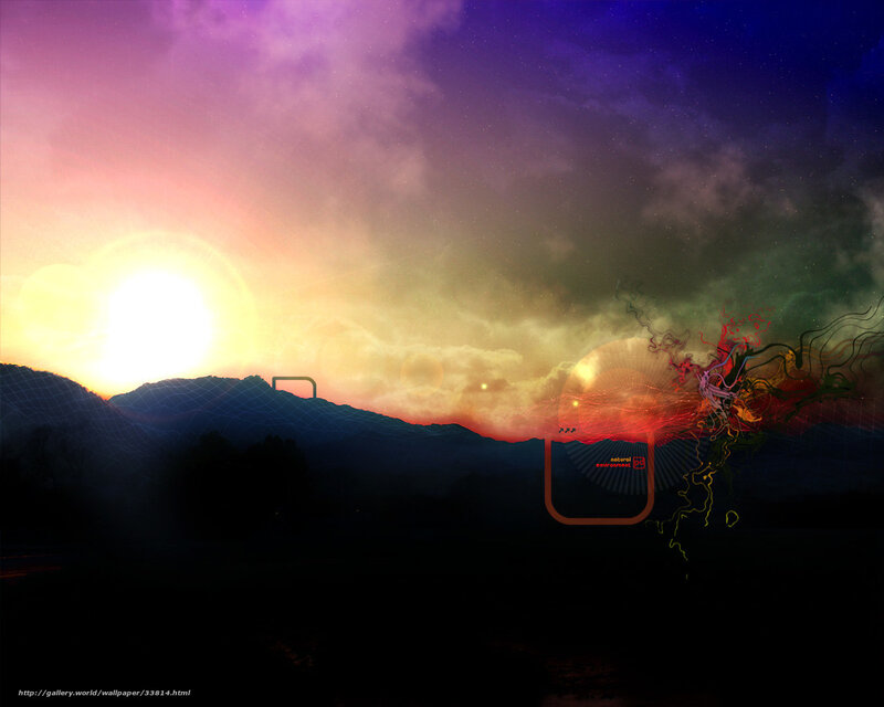sunset with digital effects