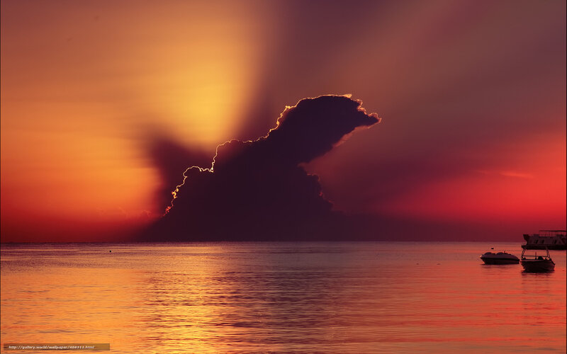Sunset with dramatic cloud