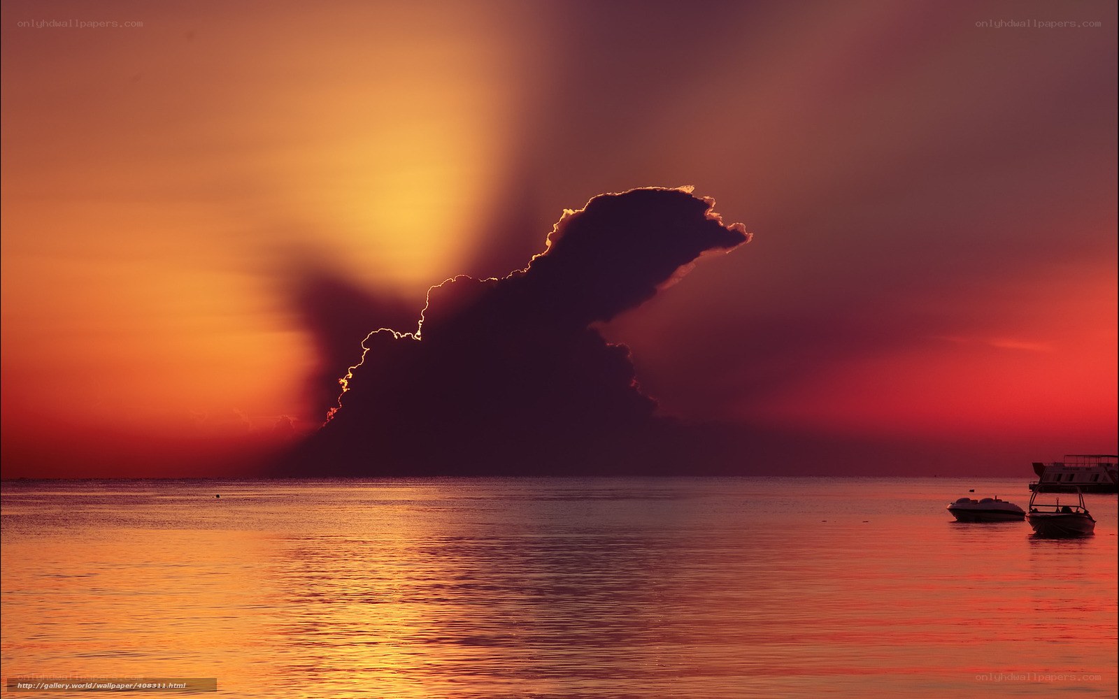 Sunset with dramatic cloud