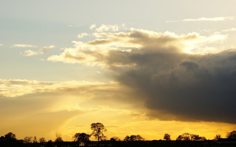 sunset with dramatic clouds
