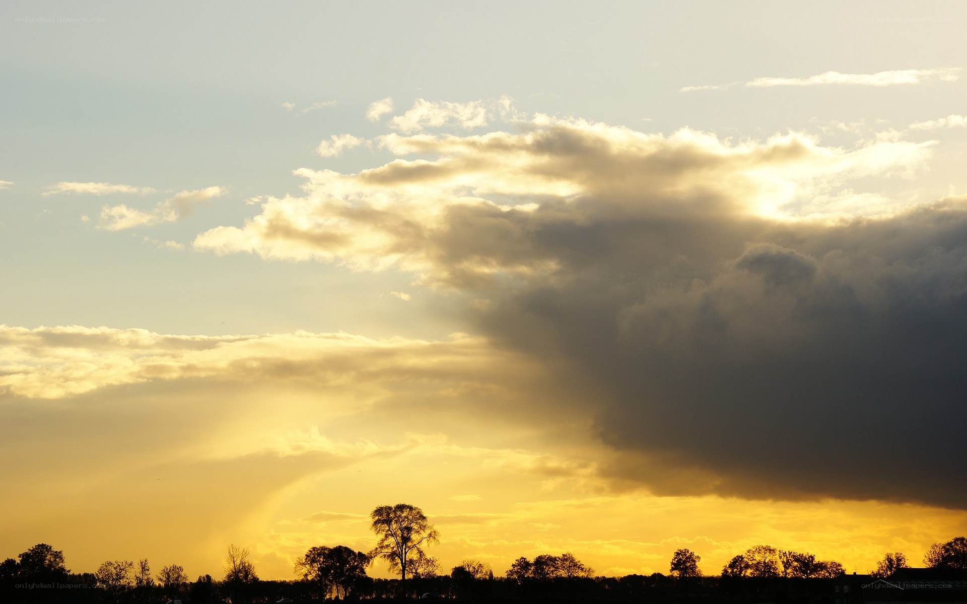 sunset with dramatic clouds