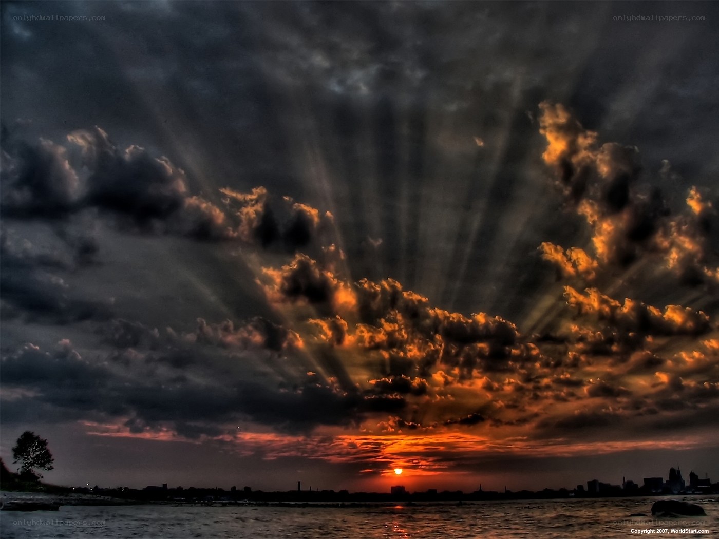 Sunset with dramatic clouds