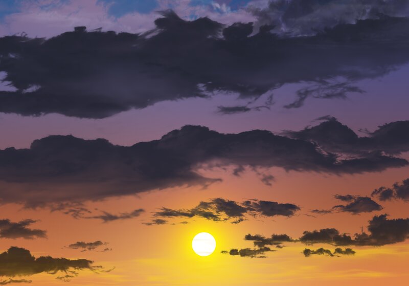 Sunset with dramatic clouds