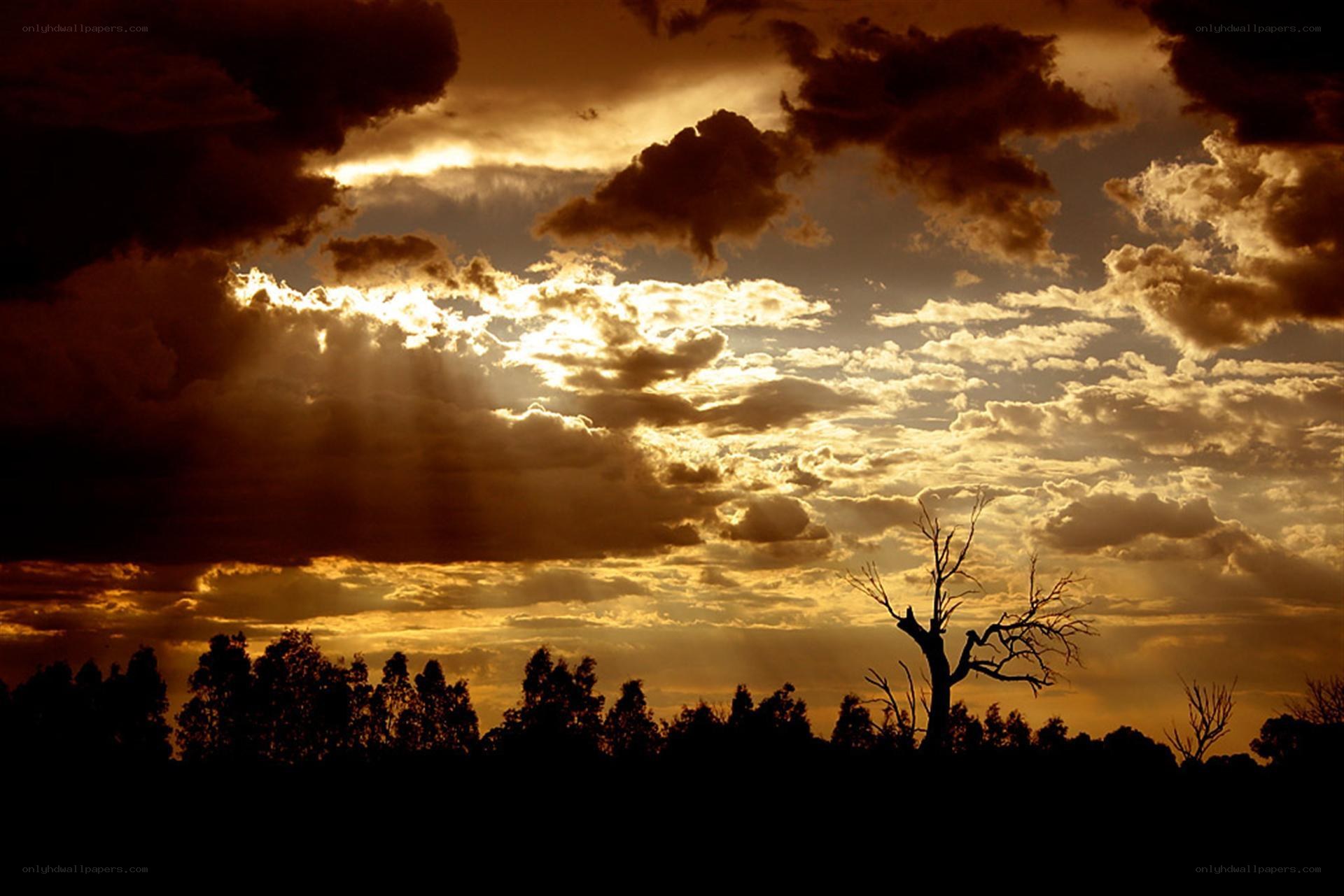 Sunset with dramatic clouds