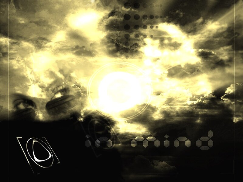 sunset with eyes and text