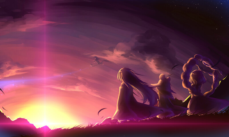 sunset with figures