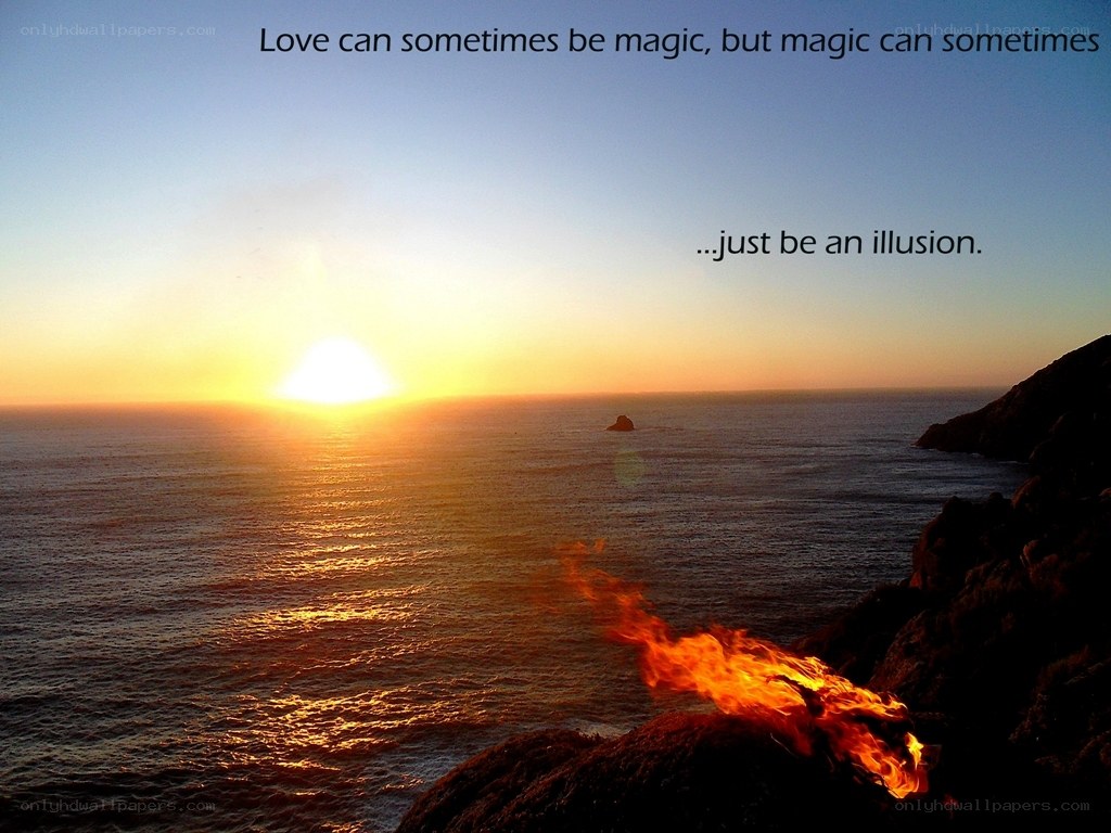 Sunset with fire on cliff