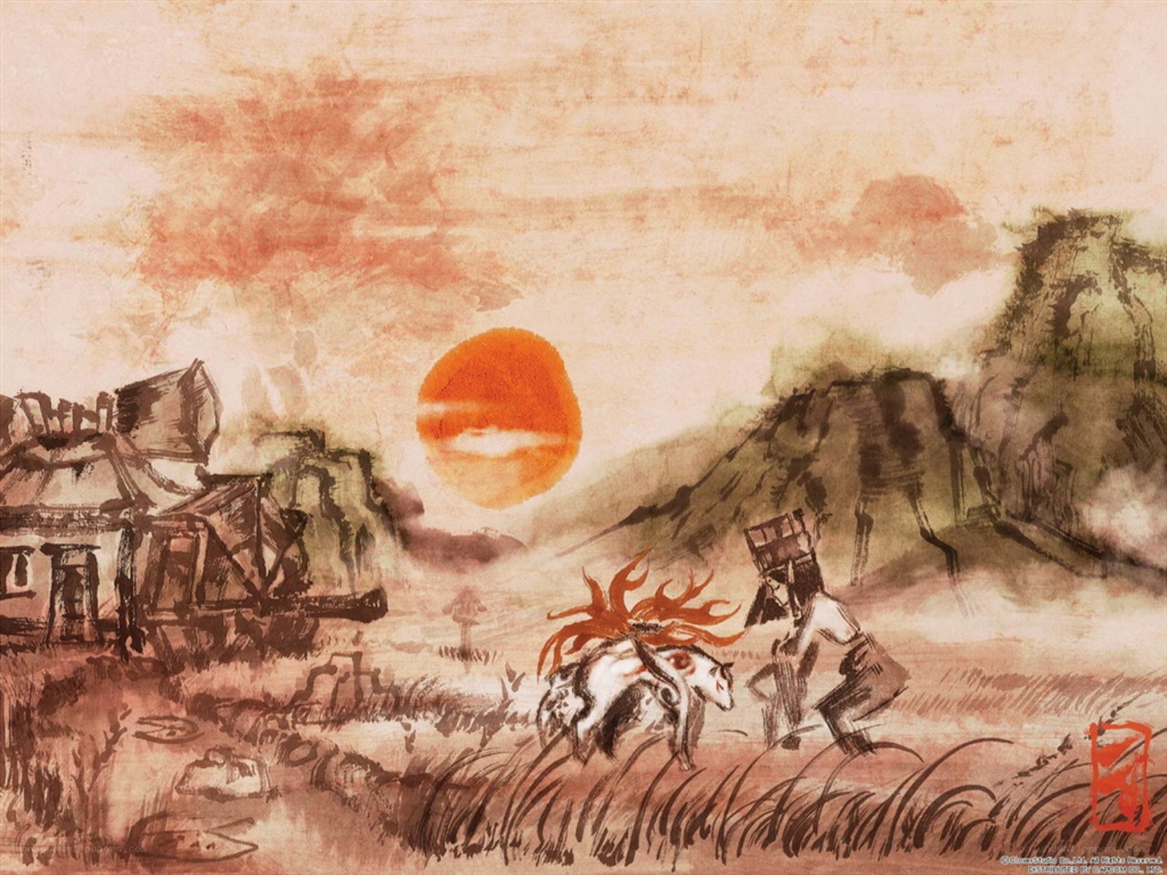 Sunset with horse and rider