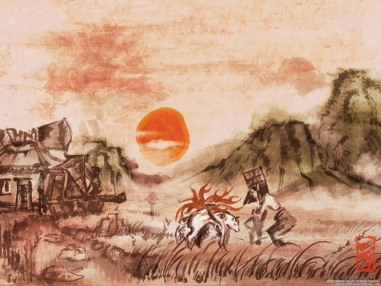 Sunset with horse and rider
