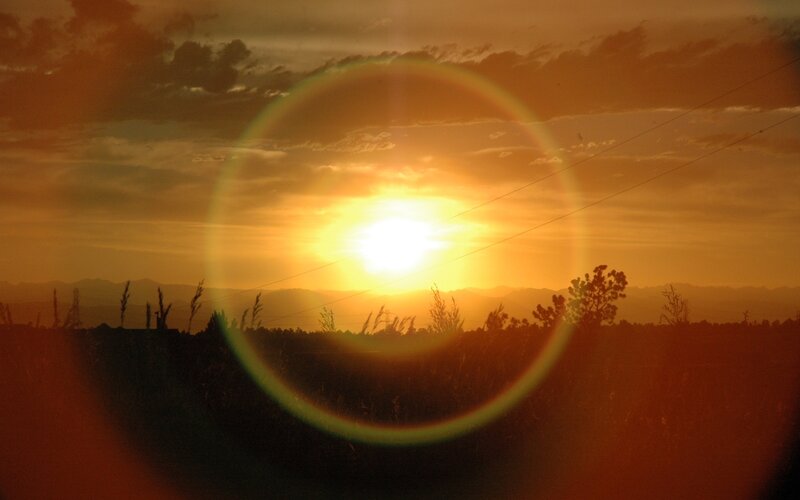 Sunset with lens flare