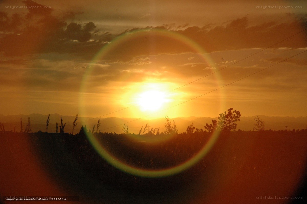Sunset with lens flare