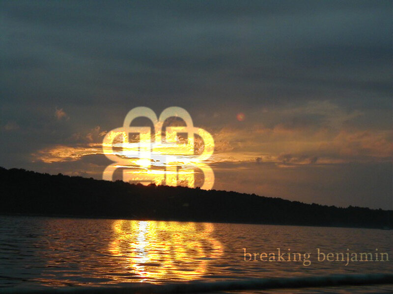 Sunset with logo reflection