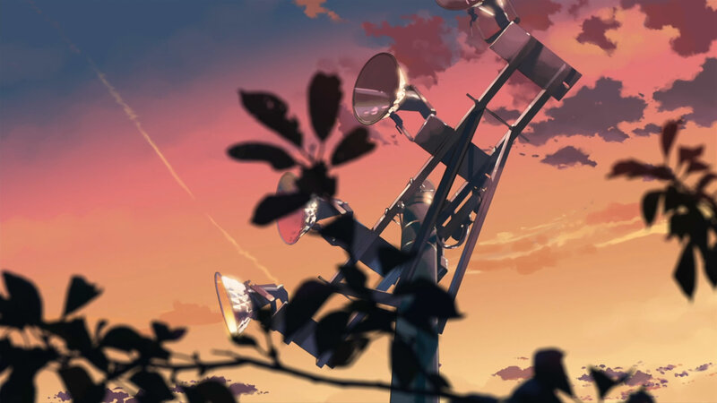 sunset with loudspeakers