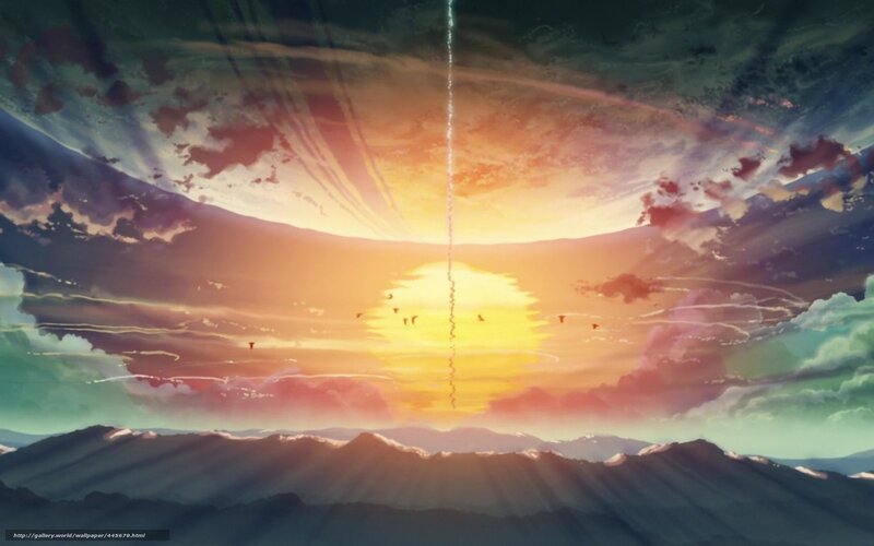 Sunset with meteor shower
