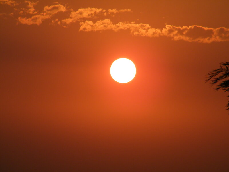 Sunset with orange sky